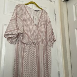 BloomChic Pink Ruffled Tiered Jumpsuit